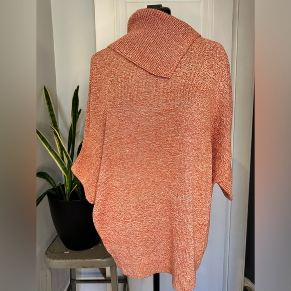 CAbi Sweaters - CAbi Foldover Orange Pullover Sweater drop sleeve